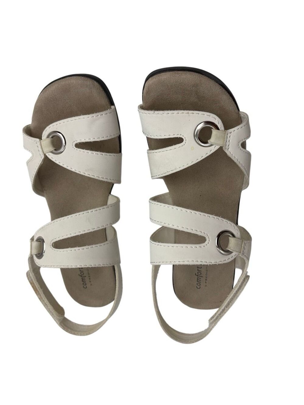 Comfort Plus by Predictions Women’s White Comfort Sandals Size 8W Wide